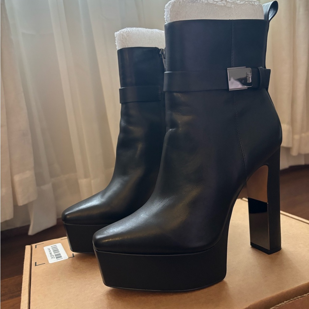 DKNY Women Alisa Strap Zip Platform Bootie SOLD